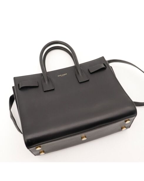 Kleine schwarze Ledertasche - Guter Zustand - 32x25x15 cm