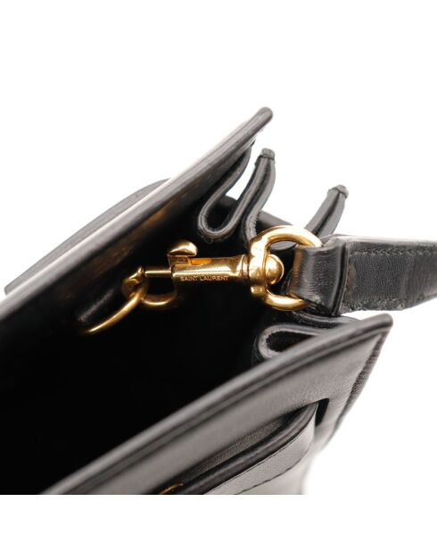 Kleine schwarze Ledertasche - Guter Zustand - 32x25x15 cm