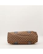 Tragetasche aus beigem Bambusleder - Sehr guter Zustand - 38x30x14 cm