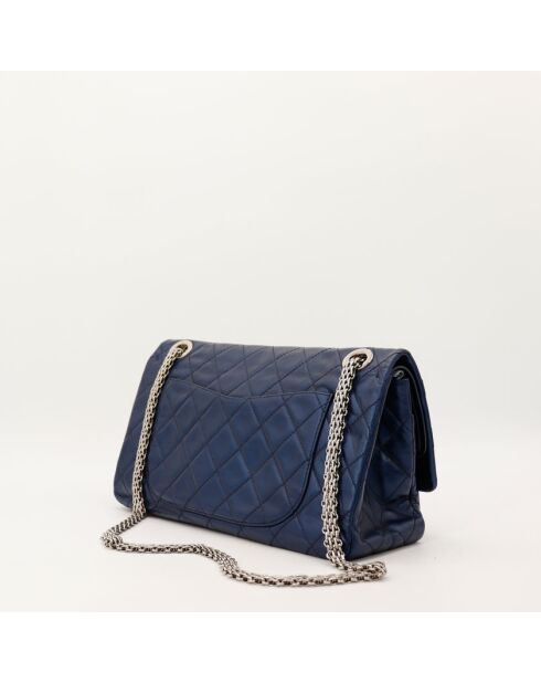Chanel 2.55 Schultertasche aus Leder marineblau - Sehr guter Zustand - 11x20x35 cm