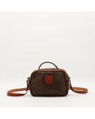 Dunkelbraune Schultertasche aus Macadam-Leder - Guter Zustand - 15x22x10 cm