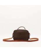 Dunkelbraune Schultertasche aus Macadam-Leder - Guter Zustand - 15x22x10 cm