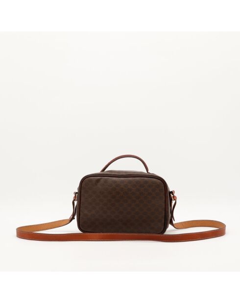 Dunkelbraune Schultertasche aus Macadam-Leder - Guter Zustand - 15x22x10 cm