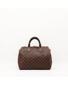 Speedy 30 Damier Schultertasche aus dunkelbraunem Ebenholz Damier aus Leder - Guter Zustand - 30x21x17 cm