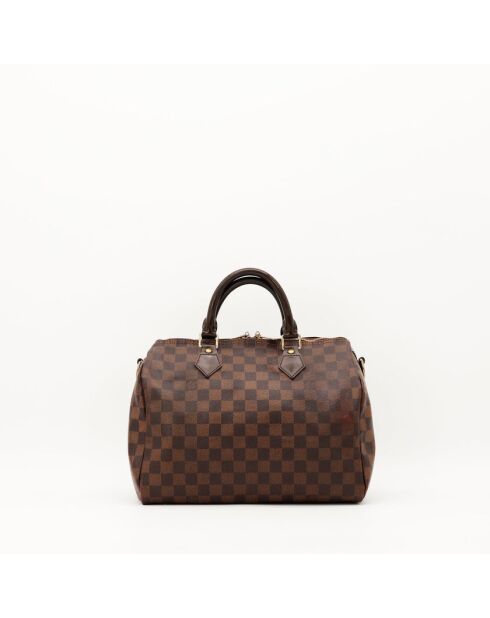 Speedy 30 Damier Schultertasche aus dunkelbraunem Ebenholz Damier aus Leder - Guter Zustand - 30x21x17 cm