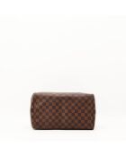 Speedy 30 Damier Schultertasche aus dunkelbraunem Ebenholz Damier aus Leder - Guter Zustand - 30x21x17 cm