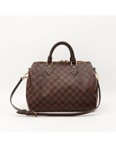 Speedy 30 Damier Schultertasche aus dunkelbraunem Ebenholz Damier aus Leder - Guter Zustand - 30x21x17 cm