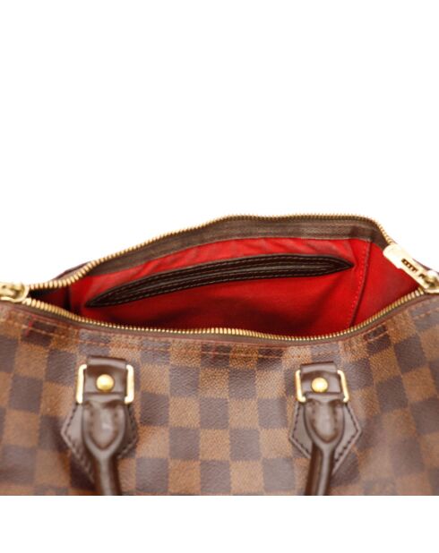 Speedy 30 Damier Schultertasche aus dunkelbraunem Ebenholz Damier aus Leder - Guter Zustand - 30x21x17 cm