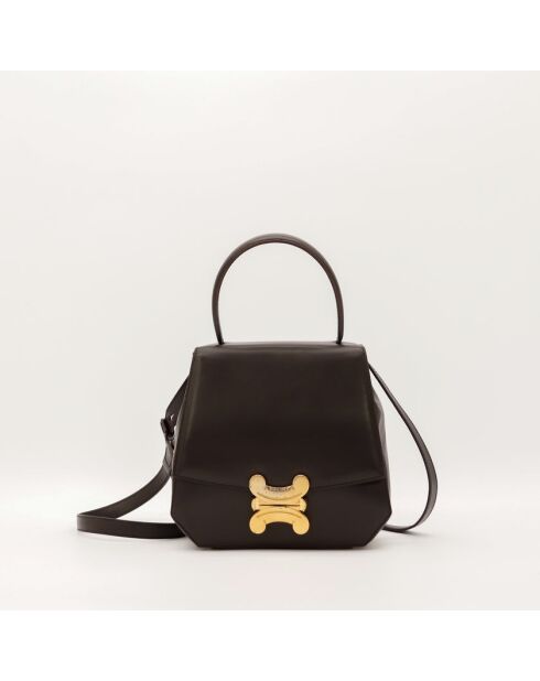 Schultertasche Triomphe 2Way aus Leder in tiefbraunem Leder - Sehr guter Zustand - 22x22x6 cm