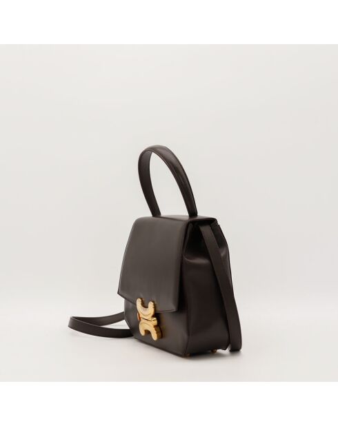 Schultertasche Triomphe 2Way aus Leder in tiefbraunem Leder - Sehr guter Zustand - 22x22x6 cm