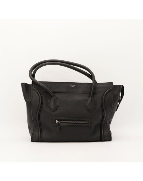 Luggage Phantom Ledertasche aus schwarzem Leder - Sehr guter Zustand - 26x25x13 cm