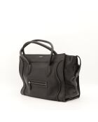 Luggage Phantom Ledertasche aus schwarzem Leder - Sehr guter Zustand - 26x25x13 cm