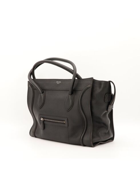 Luggage Phantom Ledertasche aus schwarzem Leder - Sehr guter Zustand - 26x25x13 cm