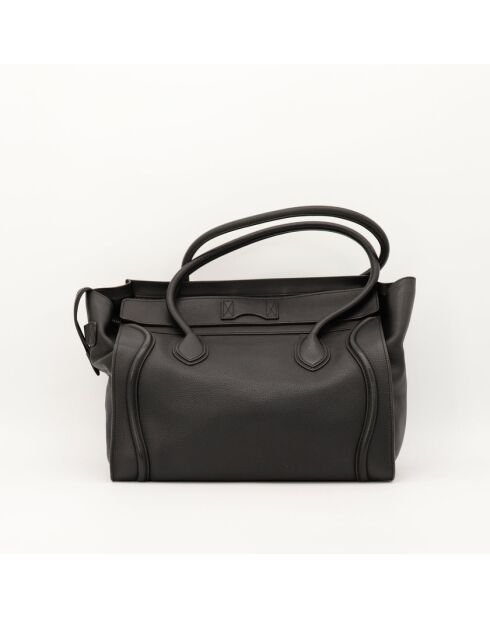 Luggage Phantom Ledertasche aus schwarzem Leder - Sehr guter Zustand - 26x25x13 cm