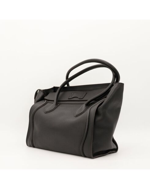 Luggage Phantom Ledertasche aus schwarzem Leder - Sehr guter Zustand - 26x25x13 cm