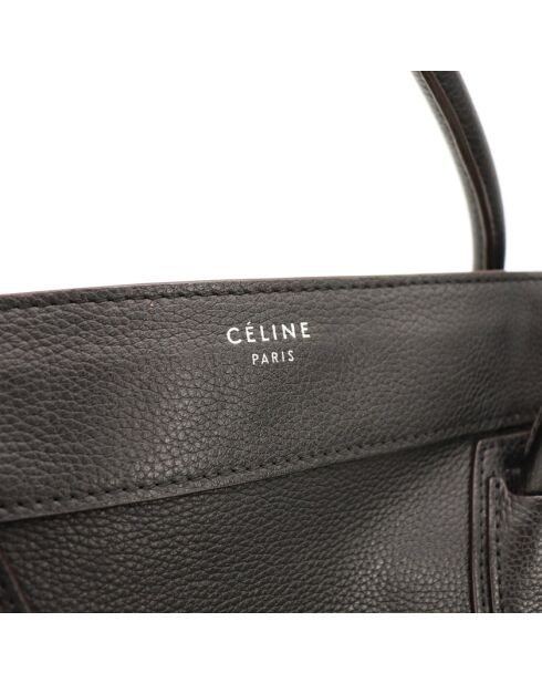 Luggage Phantom Ledertasche aus schwarzem Leder - Sehr guter Zustand - 26x25x13 cm