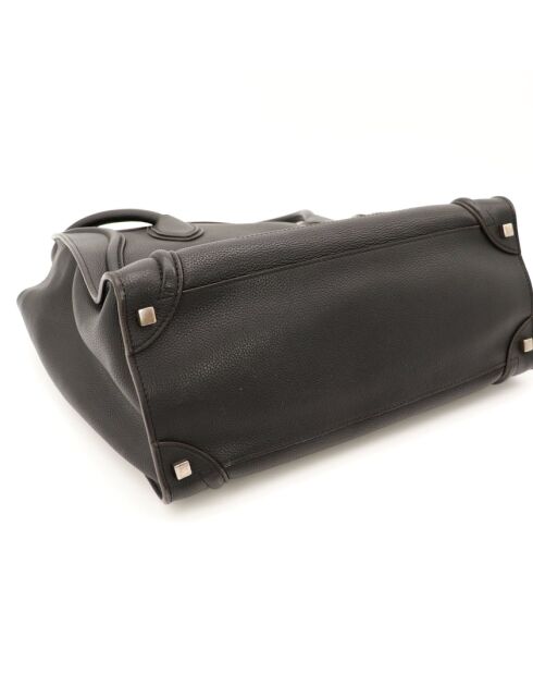 Luggage Phantom Ledertasche aus schwarzem Leder - Sehr guter Zustand - 26x25x13 cm