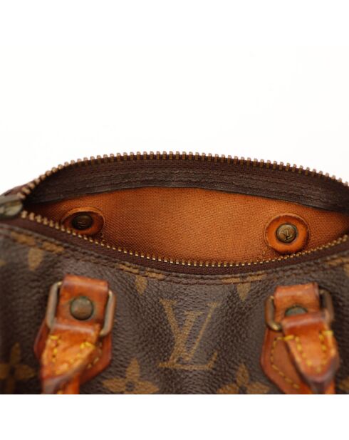 Dunkelbraune Speedy Nano Ledertasche - Guter Zustand - 16x10x7,5 cm