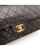 Timeless Double Flap zwarte leren schoudertas - Zeer goede conditie - 25x17x7 cm