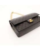 Timeless Double Flap zwarte leren schoudertas - Zeer goede conditie - 25x17x7 cm