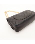 Timeless Double Flap zwarte leren schoudertas - Zeer goede conditie - 25x17x7 cm