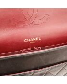 Timeless Double Flap zwarte leren schoudertas - Zeer goede conditie - 25x17x7 cm