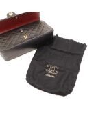 Timeless Double Flap zwarte leren schoudertas - Zeer goede conditie - 25x17x7 cm