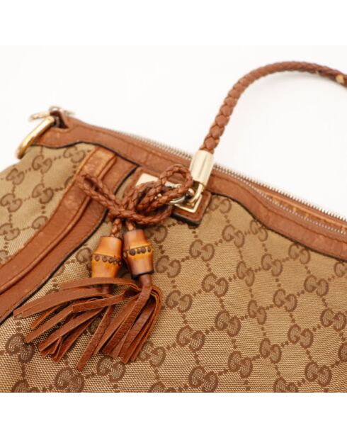 Bolso de piel Bella Bamboo Brown - Buen estado - 40x33x14 cm