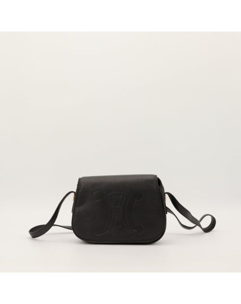 Schwarze Ledertasche Triomphe - Guter Zustand - 17x14x4 cm