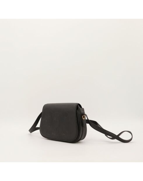 Schwarze Ledertasche Triomphe - Guter Zustand - 17x14x4 cm