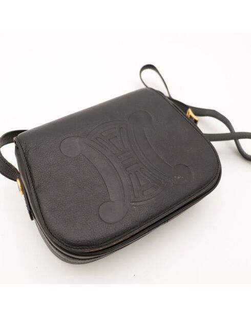 Schwarze Ledertasche Triomphe - Guter Zustand - 17x14x4 cm
