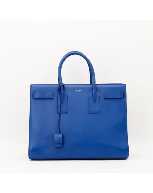 Blaue Ledertasche - Sehr guter Zustand - 40x30x21 cm
