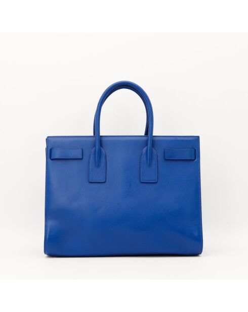 Blaue Ledertasche - Sehr guter Zustand - 40x30x21 cm