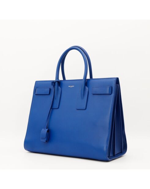 Blaue Ledertasche - Sehr guter Zustand - 40x30x21 cm