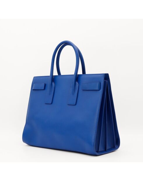 Blaue Ledertasche - Sehr guter Zustand - 40x30x21 cm