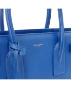Blaue Ledertasche - Sehr guter Zustand - 40x30x21 cm