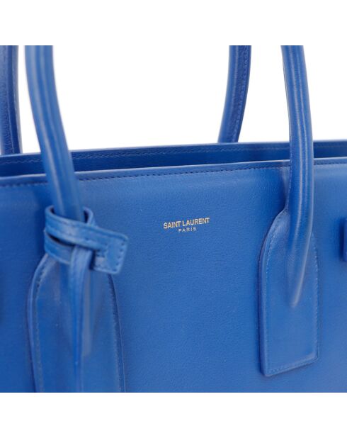 Blaue Ledertasche - Sehr guter Zustand - 40x30x21 cm