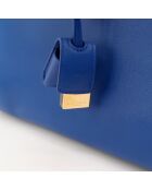 Blaue Ledertasche - Sehr guter Zustand - 40x30x21 cm