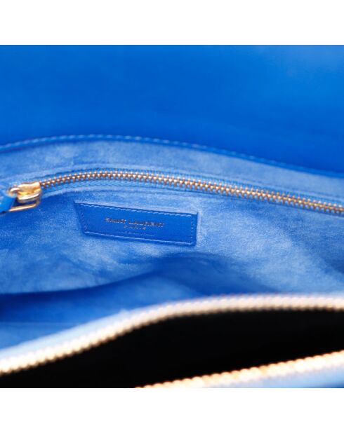 Blaue Ledertasche - Sehr guter Zustand - 40x30x21 cm