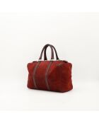 Sac en cuir Boston Suede bordeaux - Bon état - 28x19x16 cm