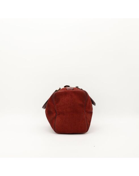 Sac en cuir Boston Suede bordeaux - Bon état - 28x19x16 cm