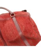 Sac en cuir Boston Suede bordeaux - Bon état - 28x19x16 cm