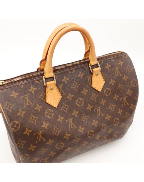 Speedy 35 dunkelbraune Ledertasche - Guter Zustand - 35x18x23 cm