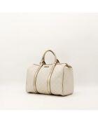 Bolso Boston Joy de piel blanco/plateado - Muy buen estado - 30x21x16 cm