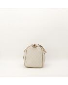 Bolso Boston Joy de piel blanco/plateado - Muy buen estado - 30x21x16 cm