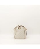 Bolso Boston Joy de piel blanco/plateado - Muy buen estado - 30x21x16 cm