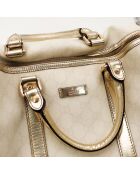 Bolso Boston Joy de piel blanco/plateado - Muy buen estado - 30x21x16 cm