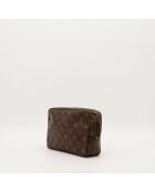 Dunkelbrauner Toilettenbeutel - Sehr guter Zustand - 28x18x8 cm