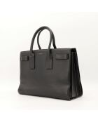 Schwarze Ledertasche - Guter Zustand - 32x26x16 cm