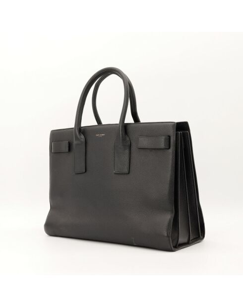 Schwarze Ledertasche - Guter Zustand - 32x26x16 cm